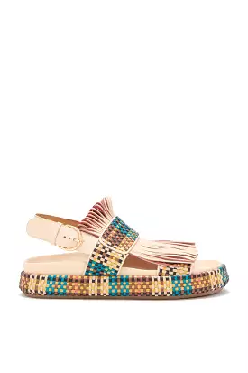 Alba Woven Fringe Sport Sandal - Wheat Woven