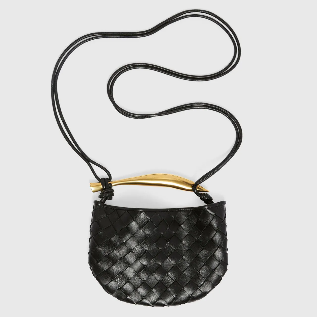 BOTTEGA VENETA Mini Sardine Crossbody Bag - BLACK-M BRASS