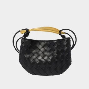 BOTTEGA VENETA Mini Sardine Crossbody Bag - BLACK-M BRASS