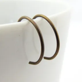 Bronze Niobium Hoop Earrings