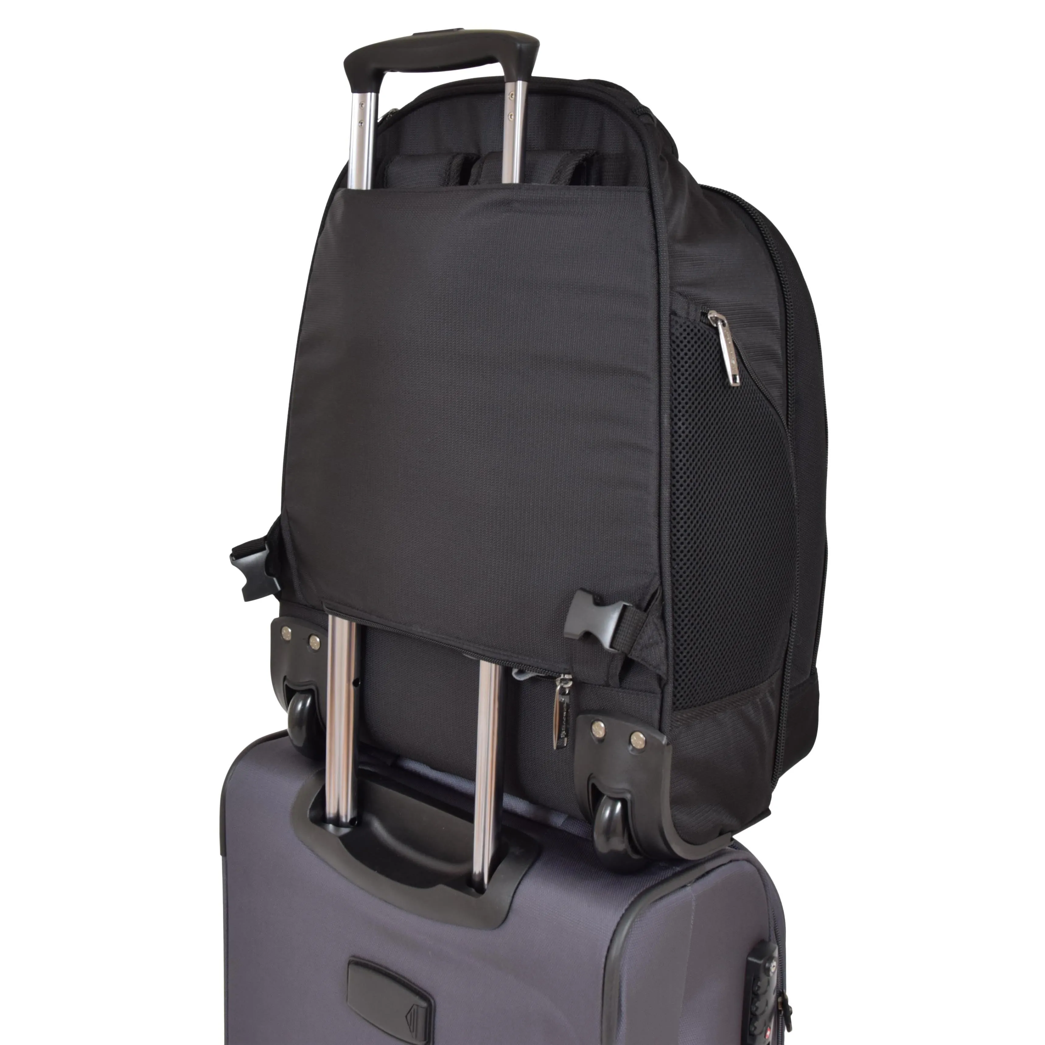 Cabin Size Backpack with Wheels H57 Black