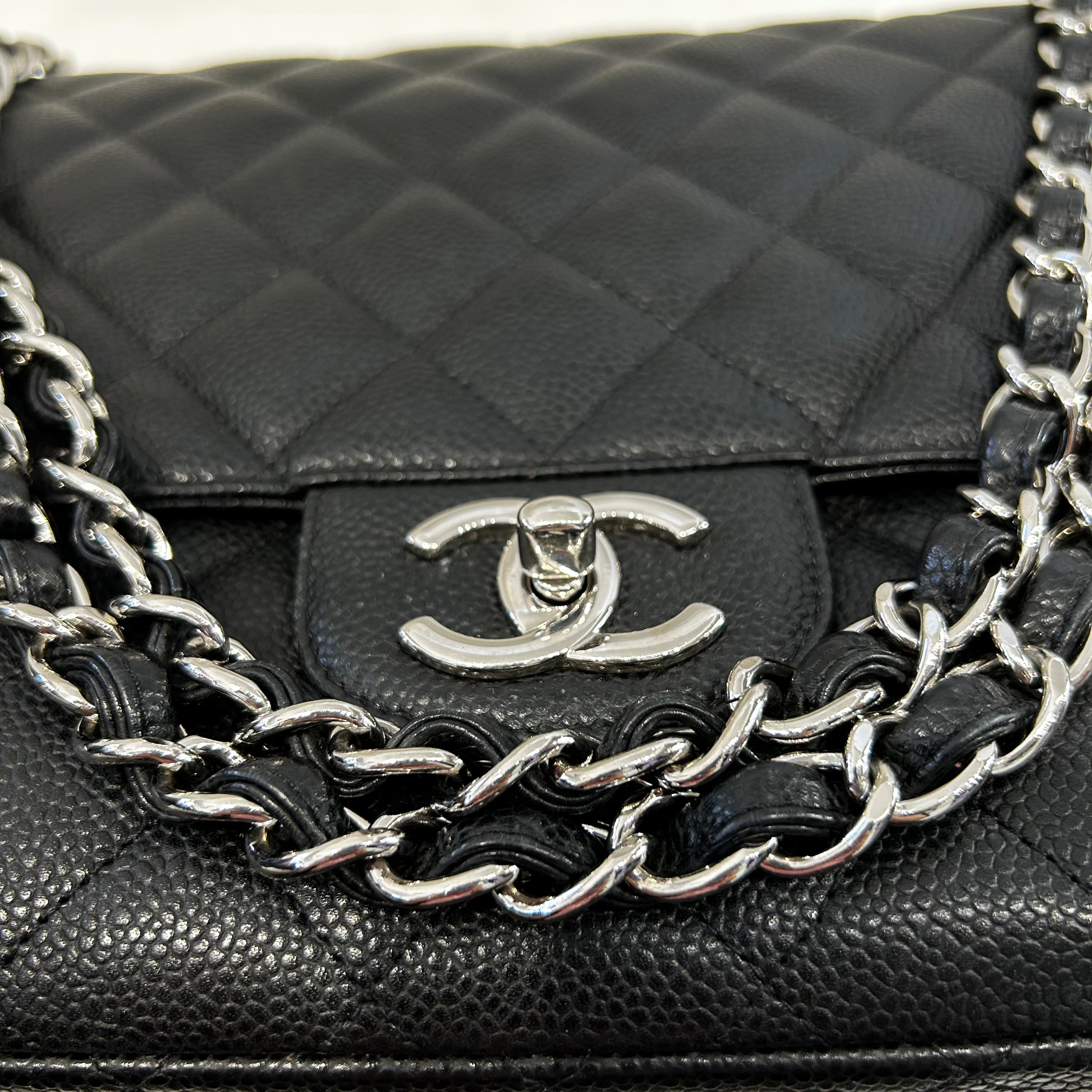 Chanel Black Caviar 2016 Maxi Flap Bag