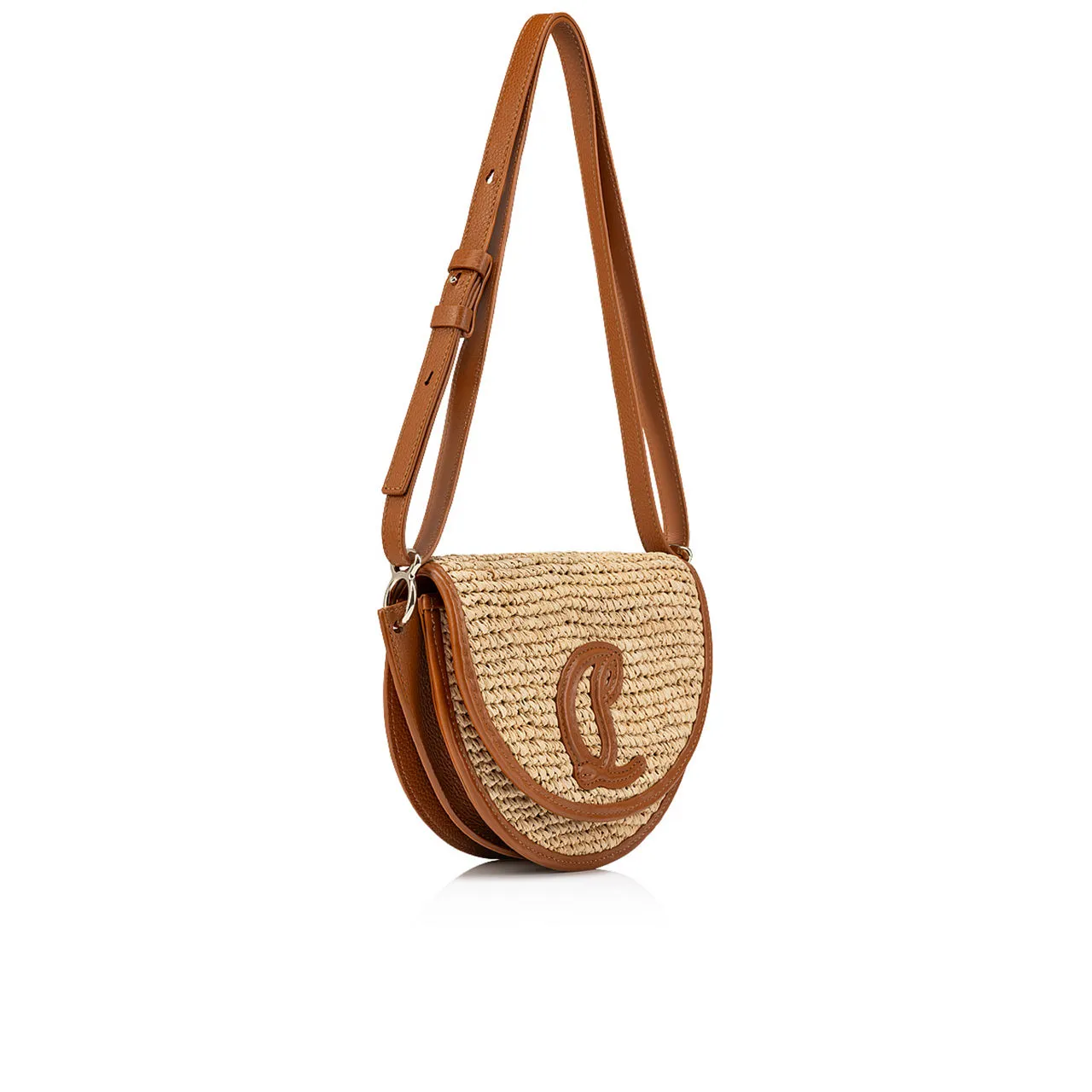 CHRISTIAN LOUBOUTIN By My Side Raffia Crossbody Bag - NATURALCUOIOCUOIO