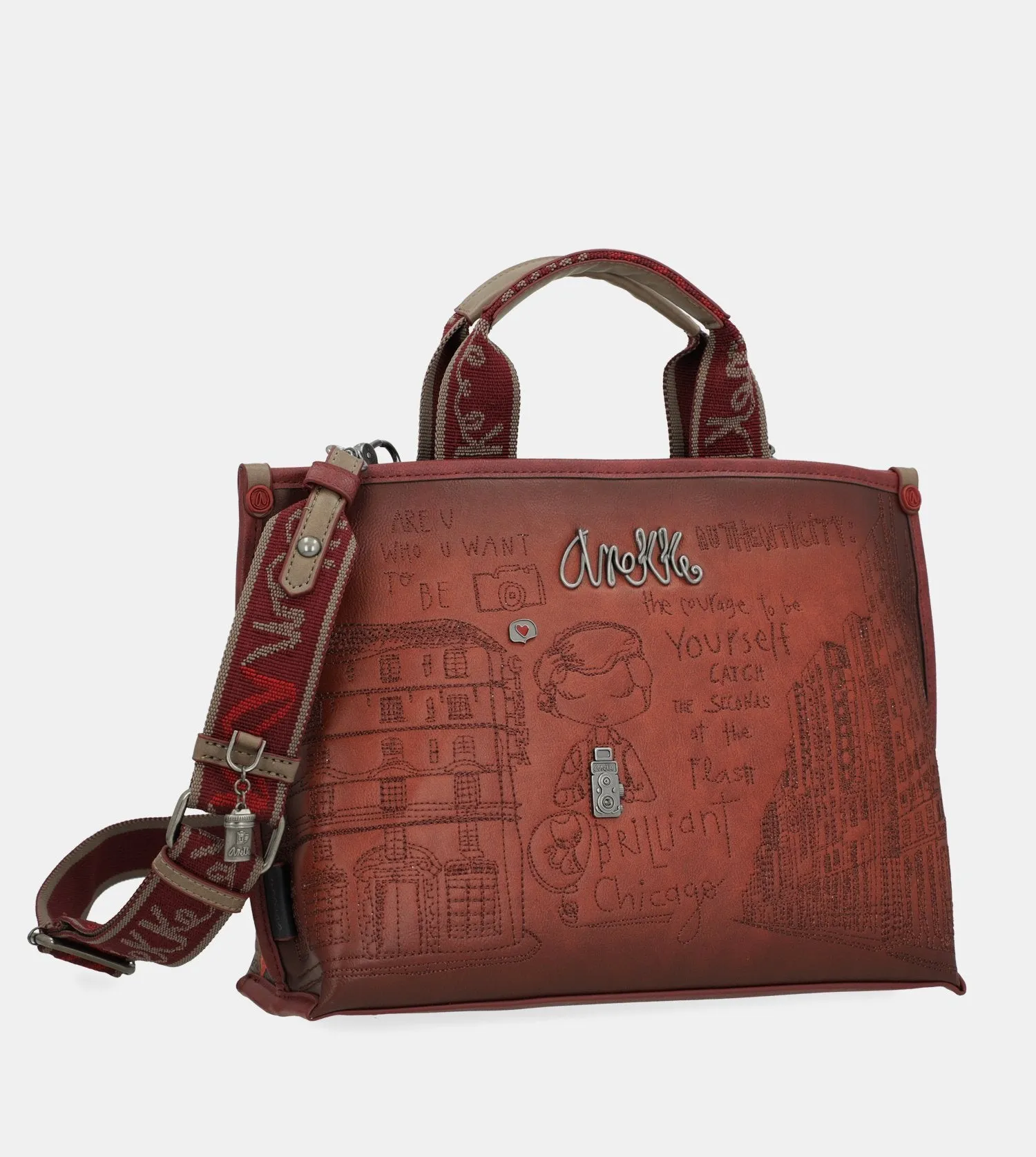 City Art maroon crossbody bag