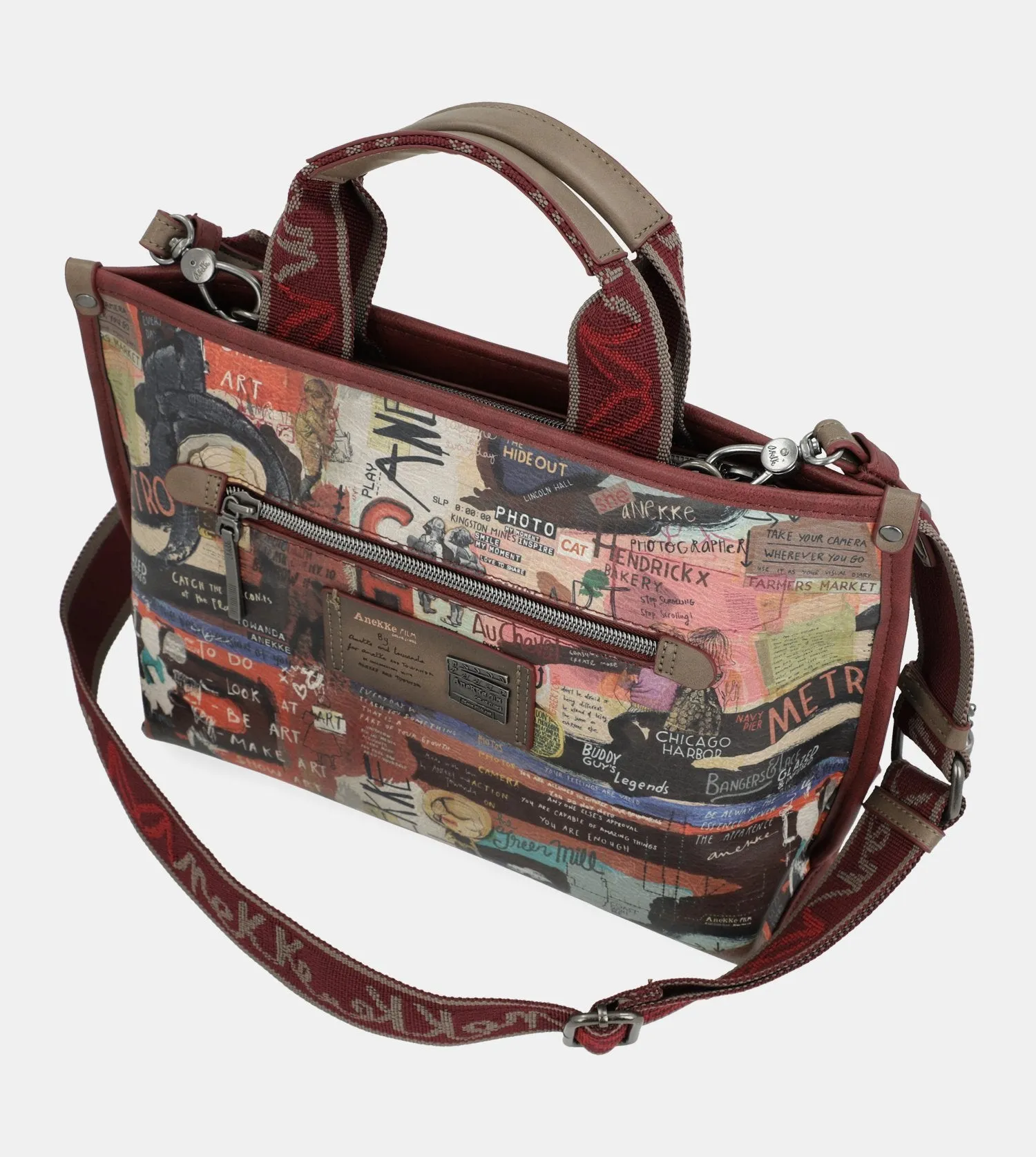 City Art maroon crossbody bag