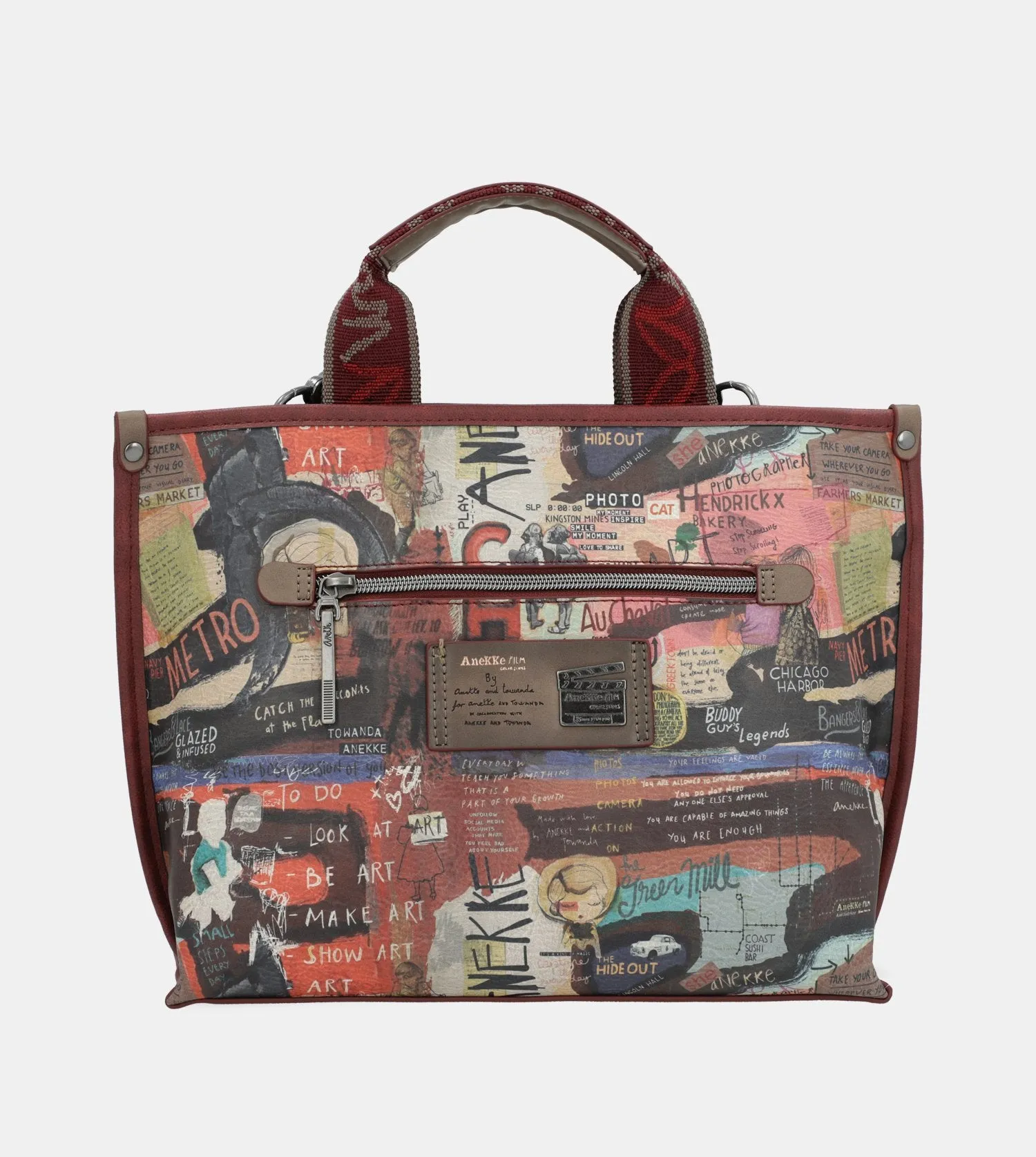 City Art maroon crossbody bag