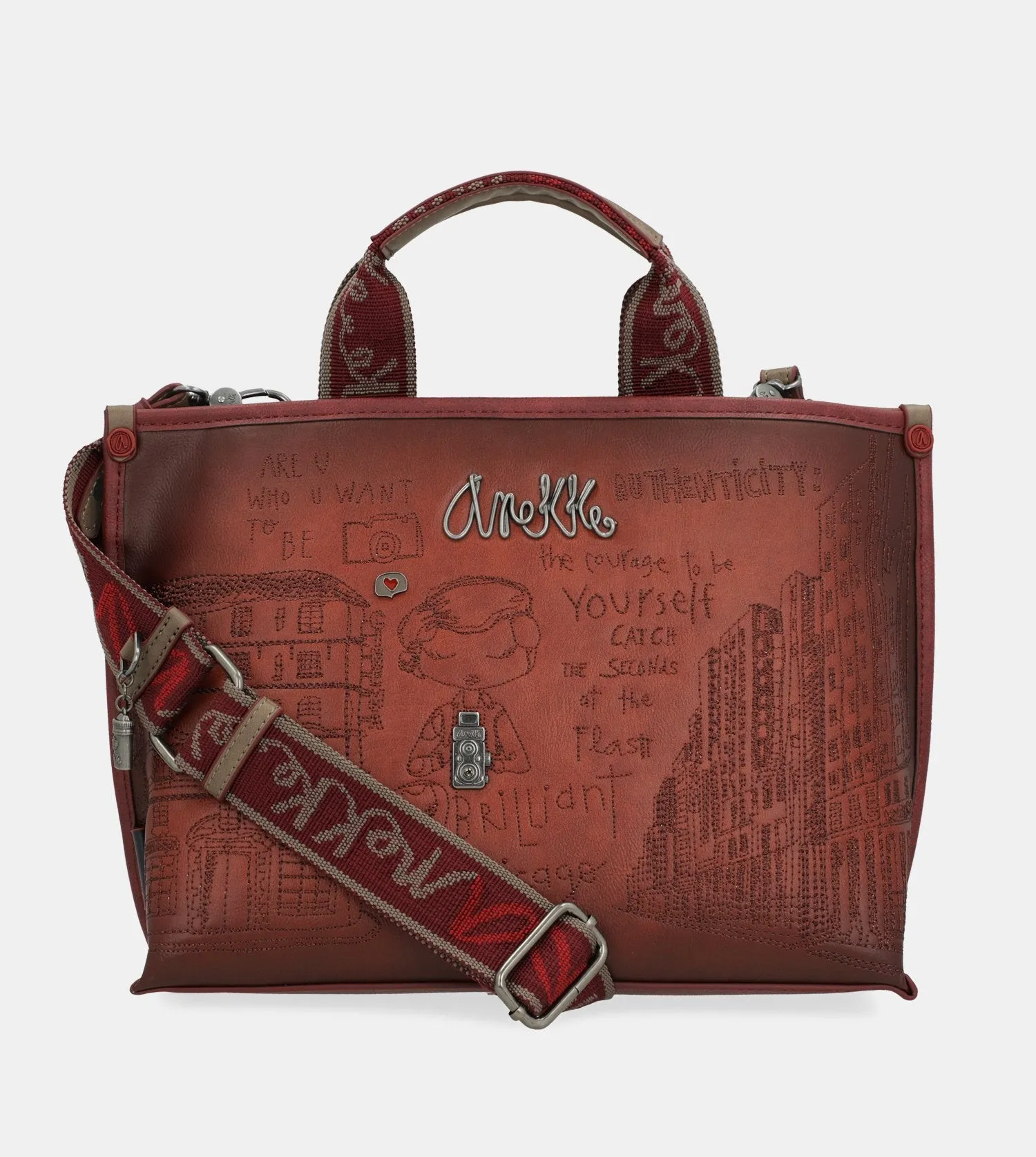 City Art maroon crossbody bag