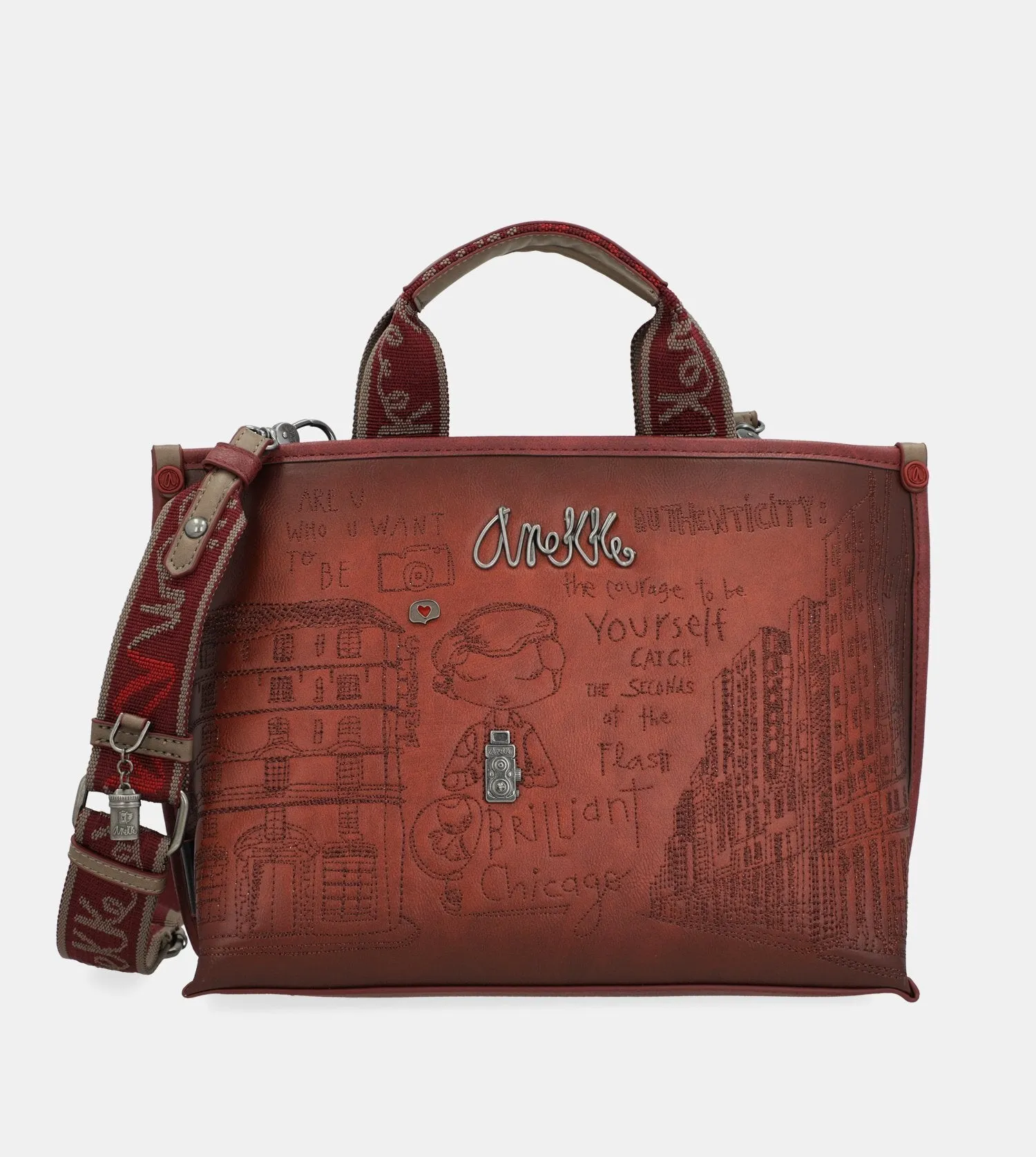 City Art maroon crossbody bag