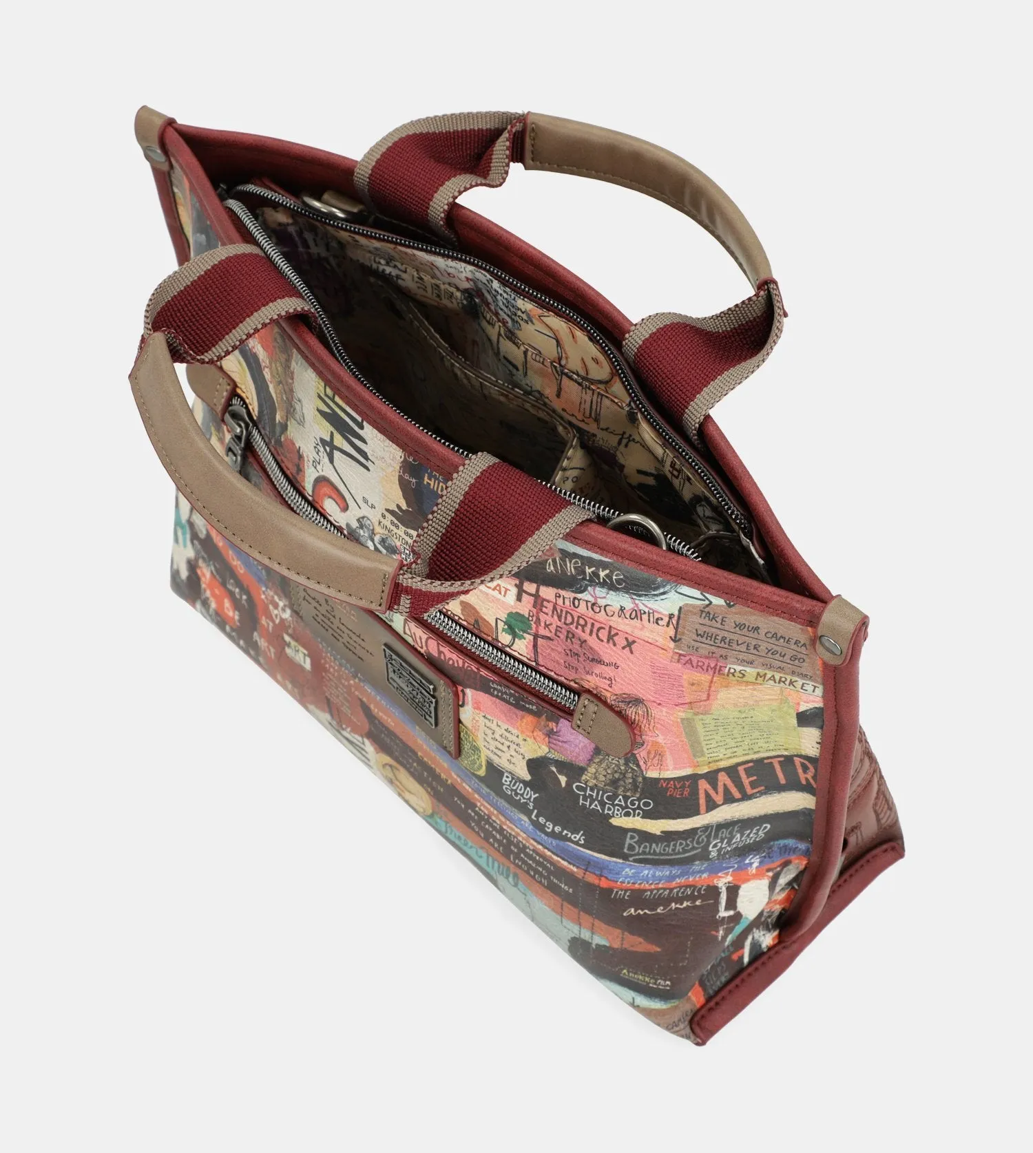 City Art maroon crossbody bag