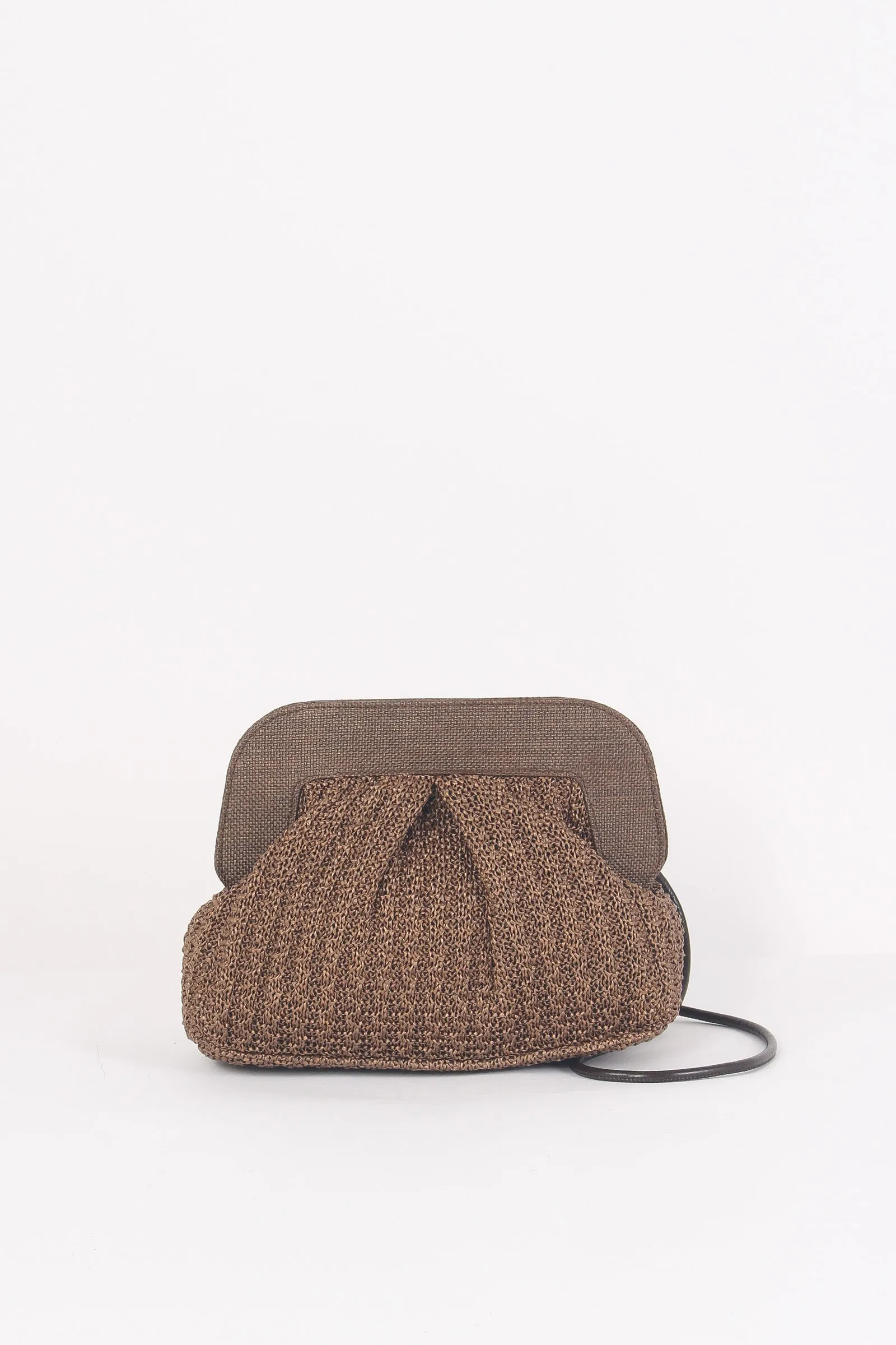 Clutch Piccola Crochet Catena Marrone