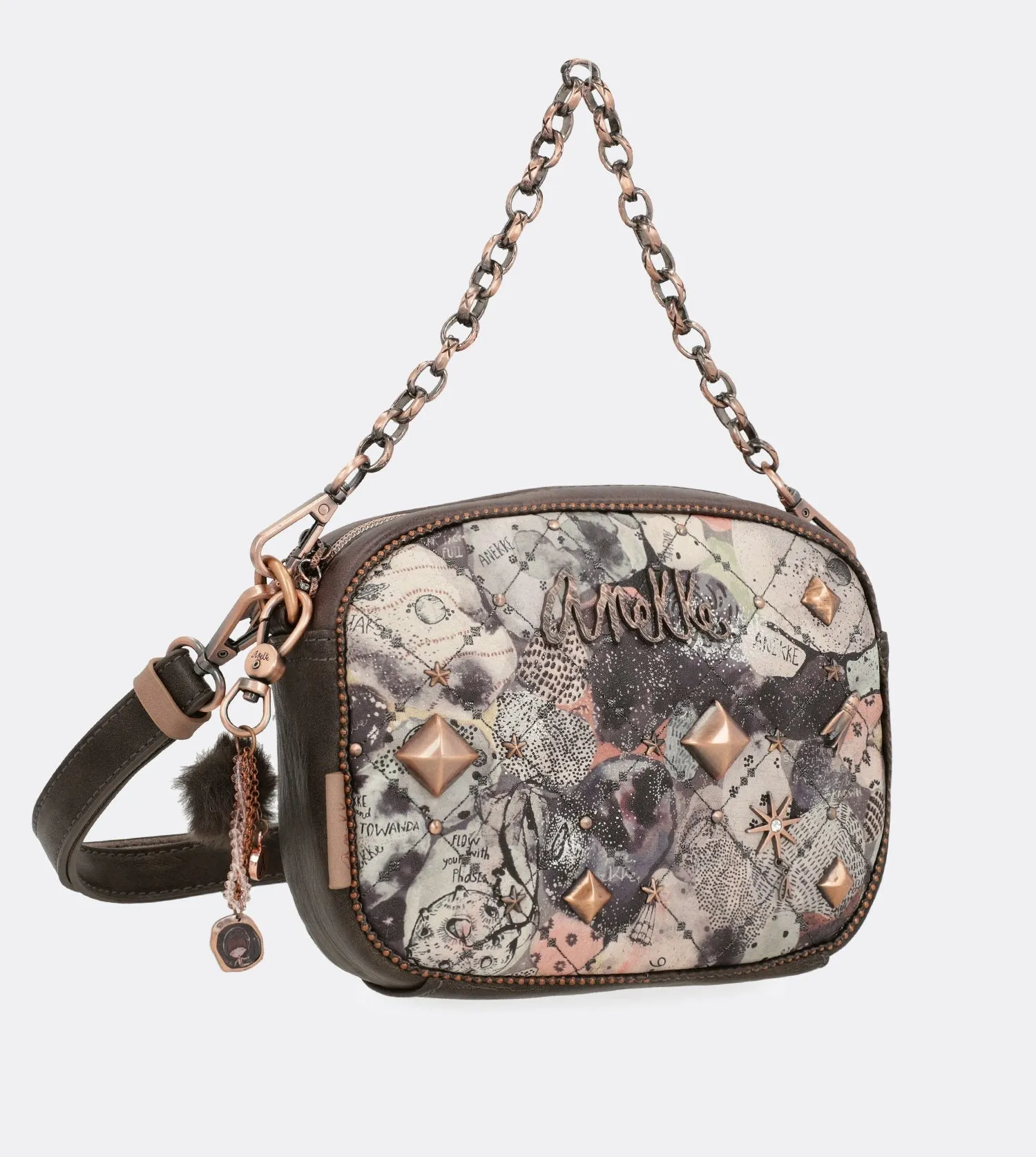 Delightful oval shaped universe crossbody bag