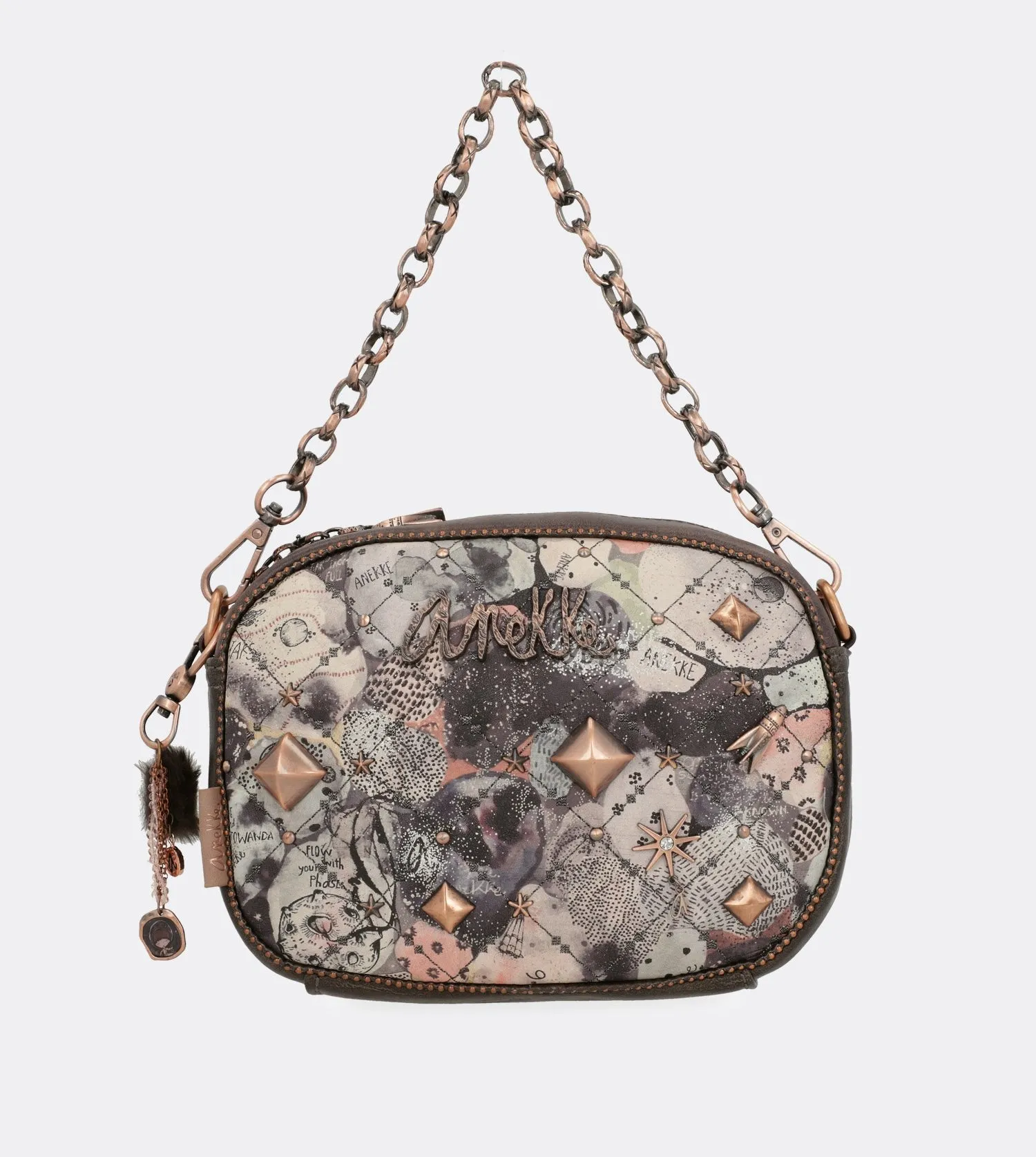 Delightful oval shaped universe crossbody bag