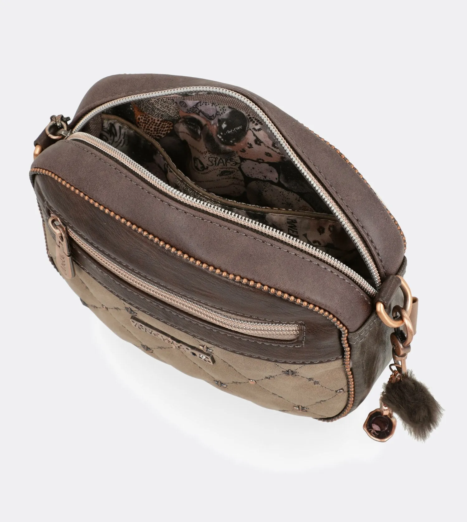 Delightful oval shaped universe crossbody bag