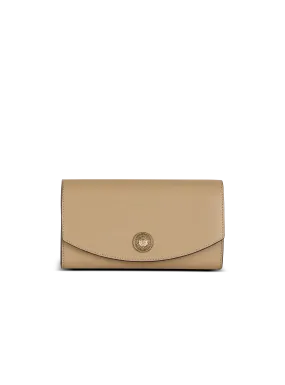 Emblème grained calfskin clutch