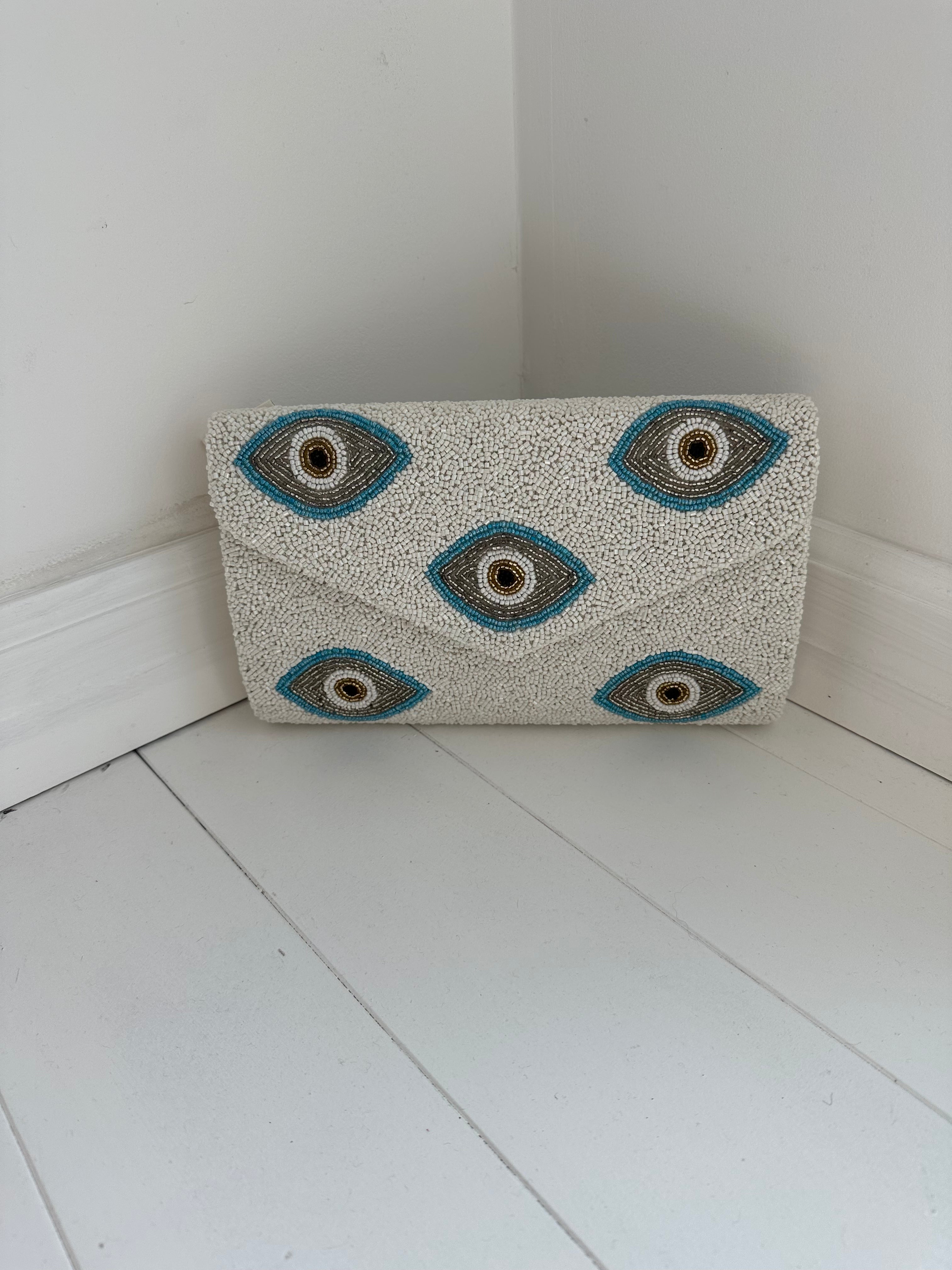 EVIL EYE ENVELOPE CLUTCH