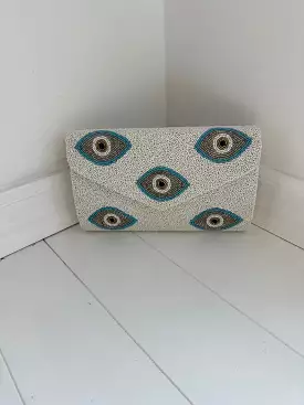 EVIL EYE ENVELOPE CLUTCH