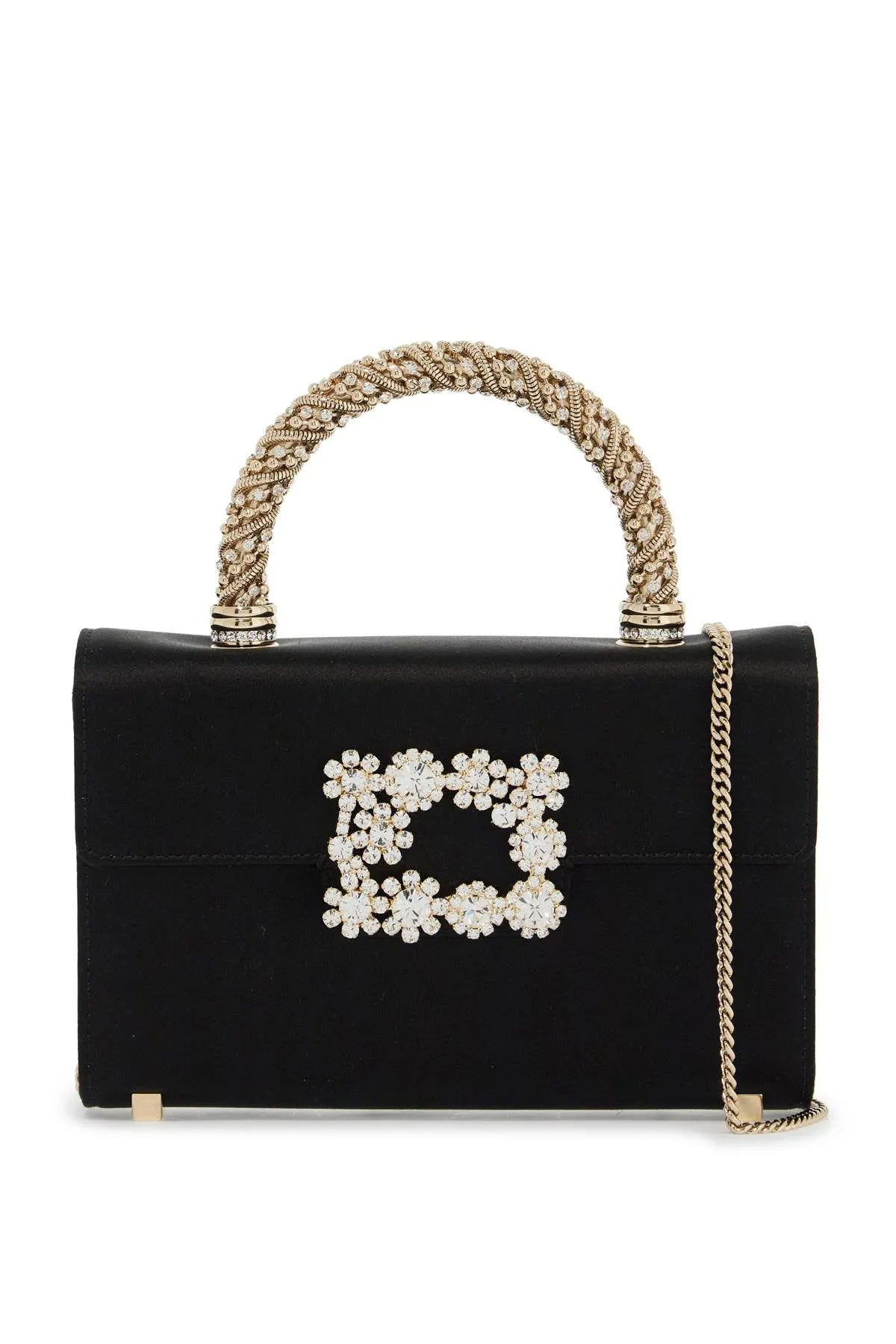 flower strass jewel mini bag RBWAMFC0100RS0 NERO