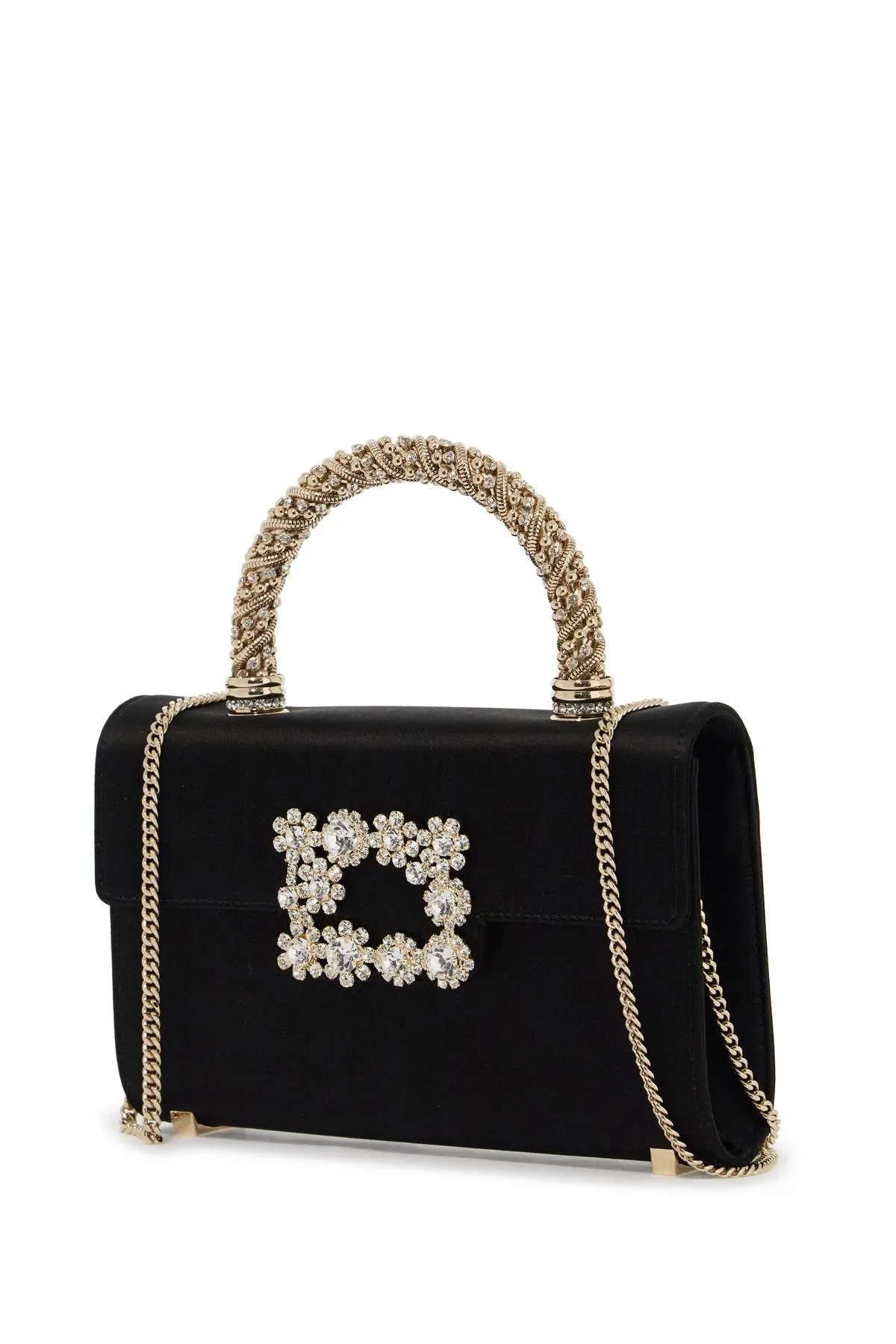 flower strass jewel mini bag RBWAMFC0100RS0 NERO