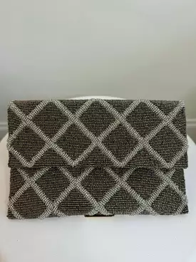 HALF FLAP CLUTCH PEWTER