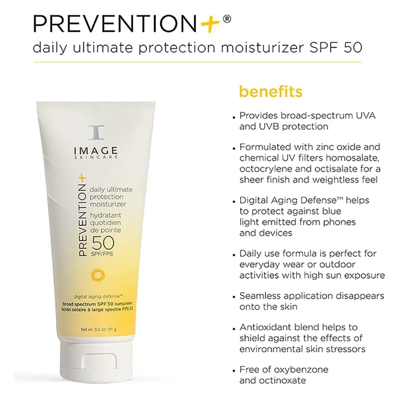 Image Skincare | PREVENTION+ Daily Ultimate Protection Moisturizer SPF50 91g