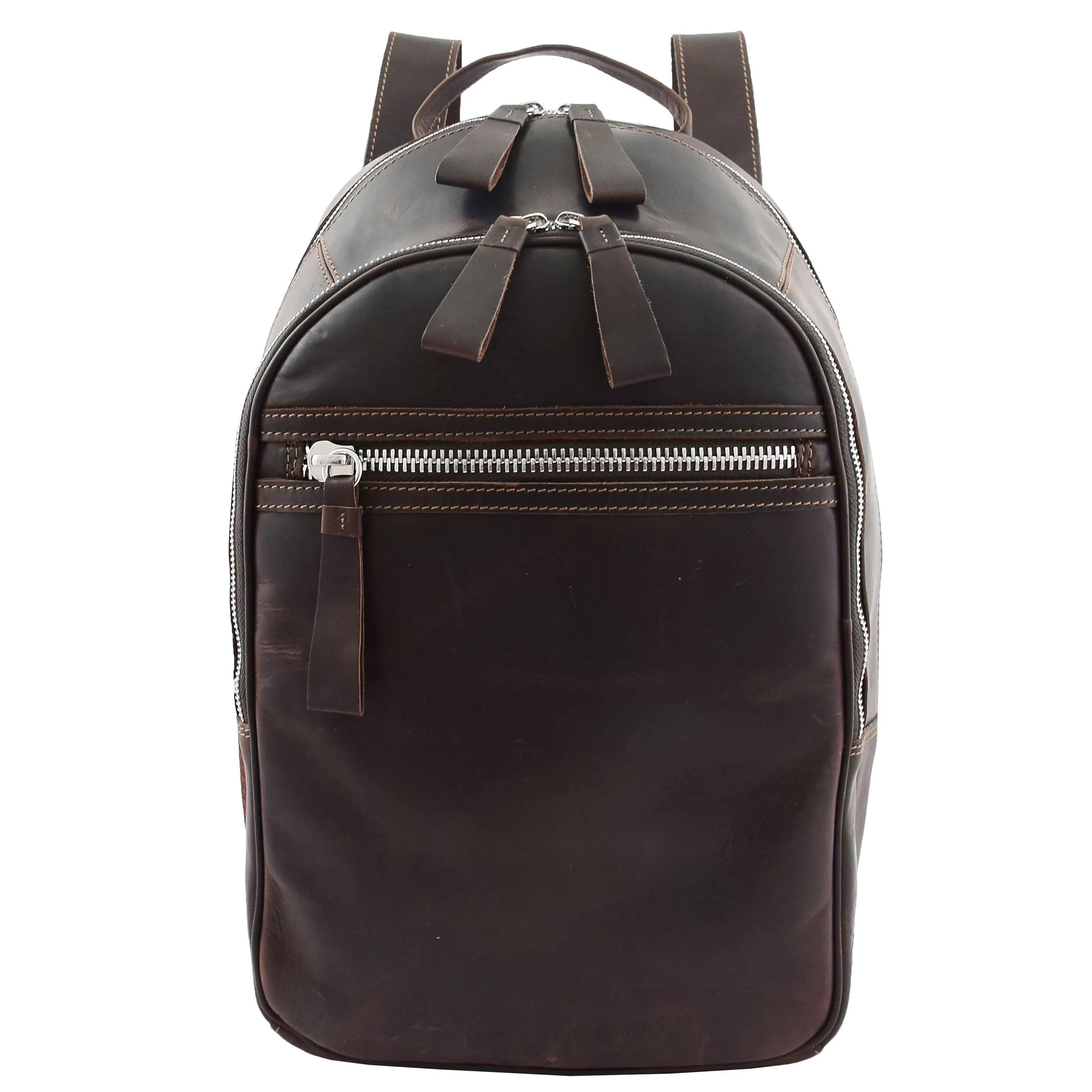 Large Classic Casual Leather Backpack Palermo Brown