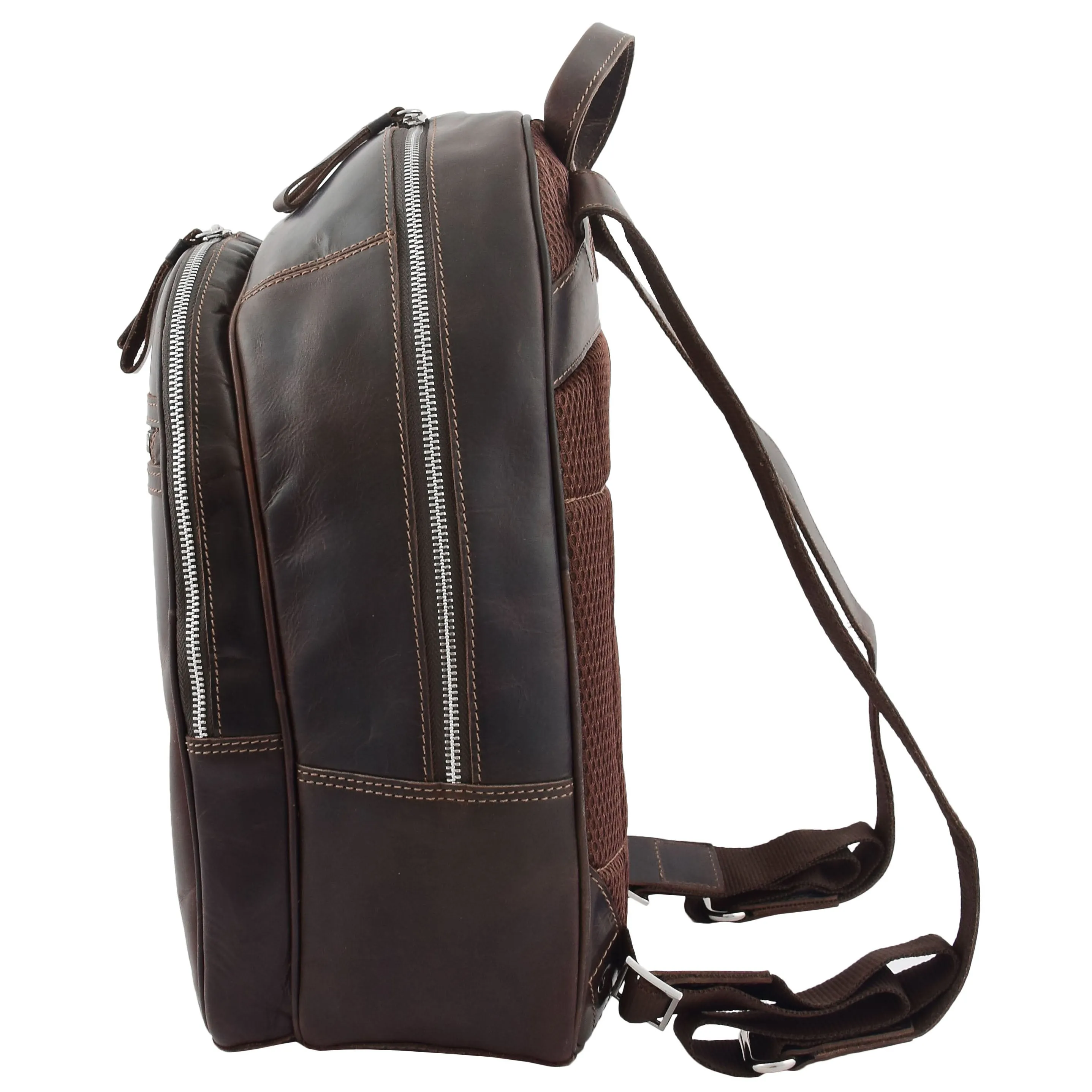 Large Classic Casual Leather Backpack Palermo Brown