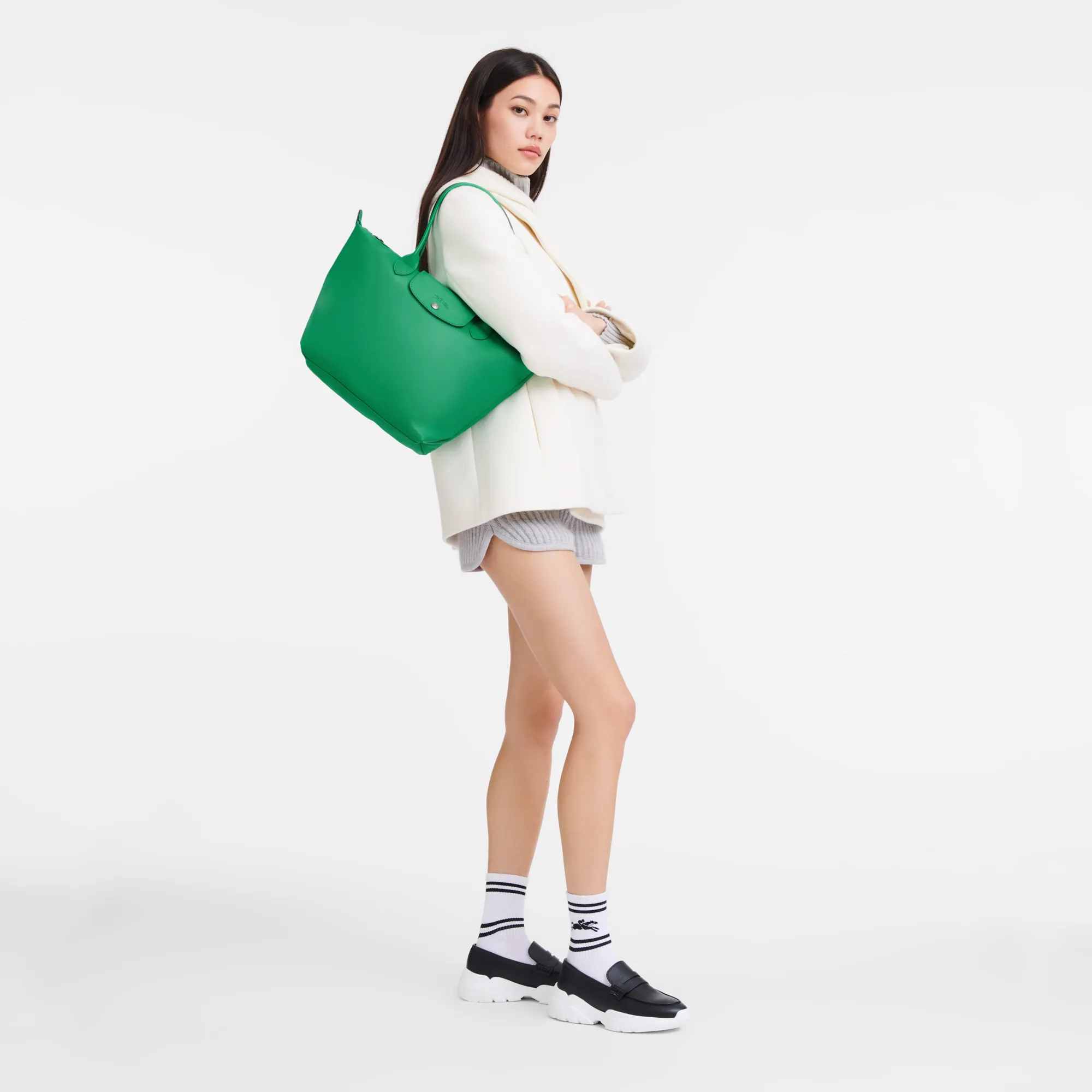 Le Pliage XTRA M Tote bag Green - Leather