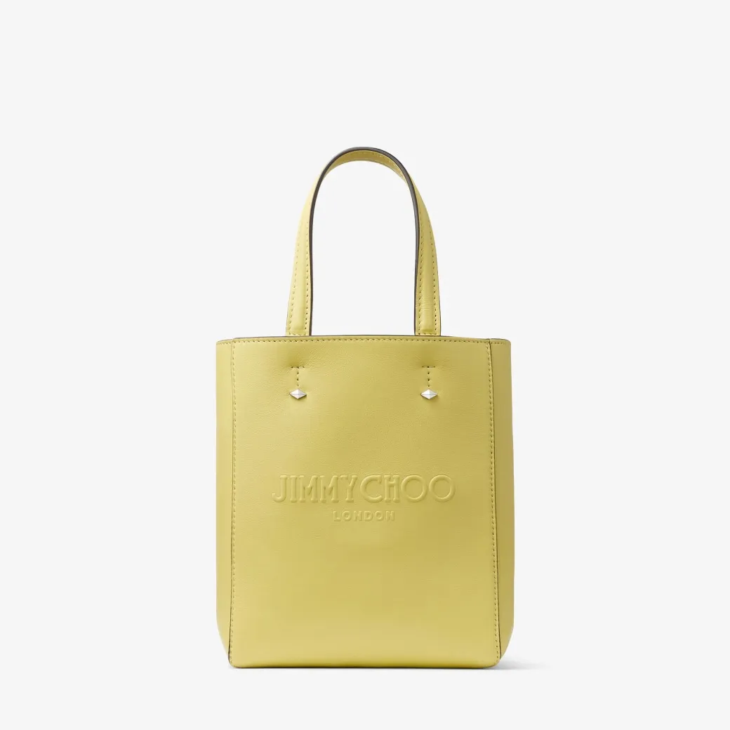 Lenny North-south S Yellow Embossed Leather Tote Bag