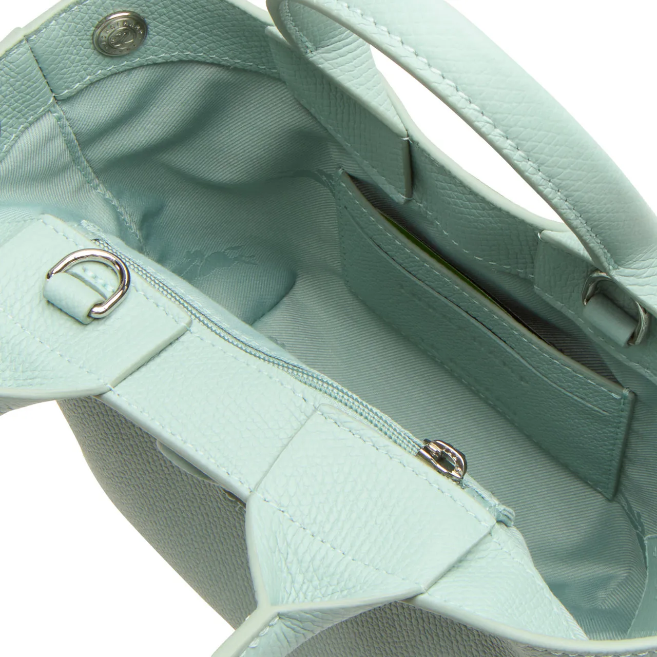 LONGCHAMP The Sustainable Edit Le Roseau Small Leather Crossbody Bag - Celadon