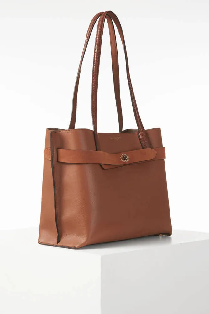 Luella Grey Oriana Laptop Tote Bag Conker