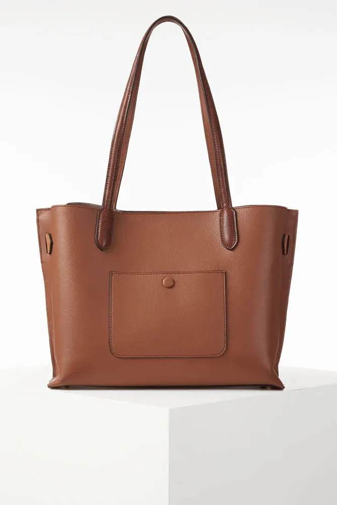 Luella Grey Oriana Laptop Tote Bag Conker