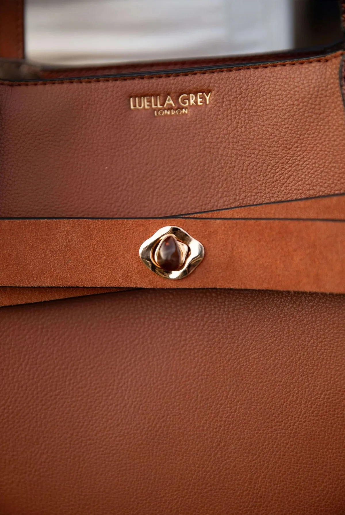 Luella Grey Oriana Laptop Tote Bag Conker