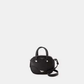 MAISON KITSUN Mini Boogie Leather Crossbody Bag - Black