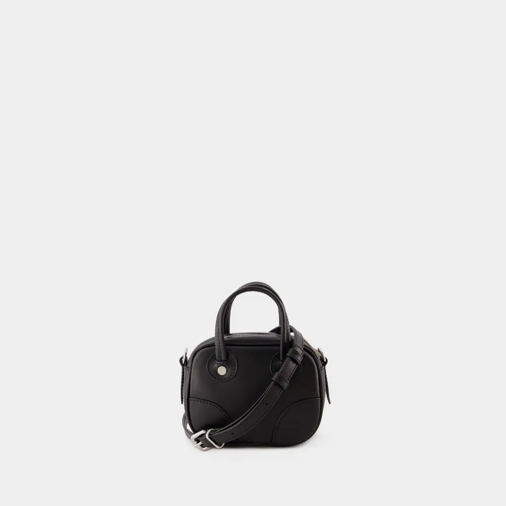 MAISON KITSUN Mini Boogie Leather Crossbody Bag - Black