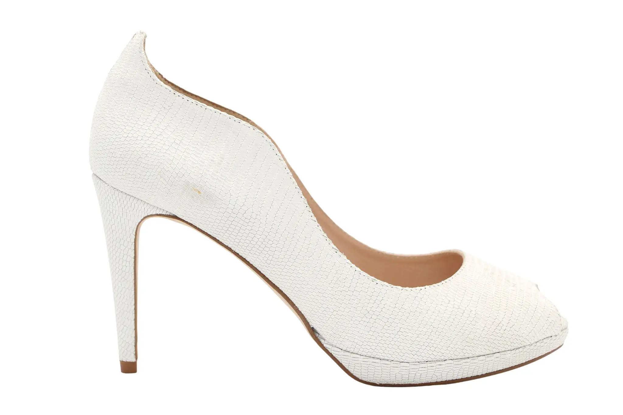 MARIAN Off white leather peep toe  high heel shoe