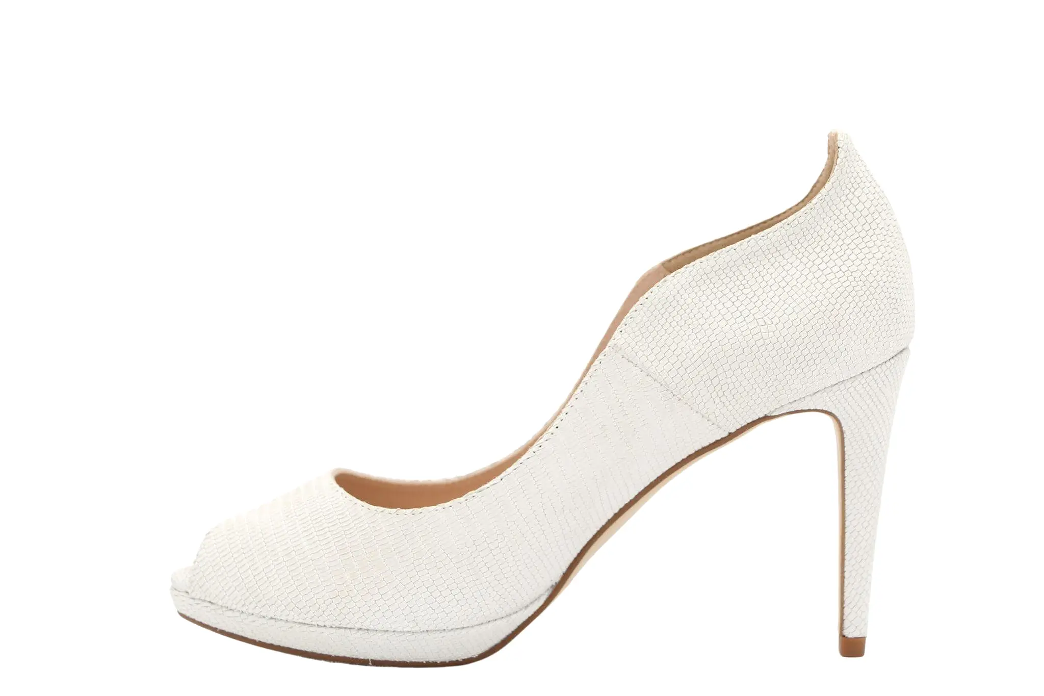 MARIAN Off white leather peep toe  high heel shoe