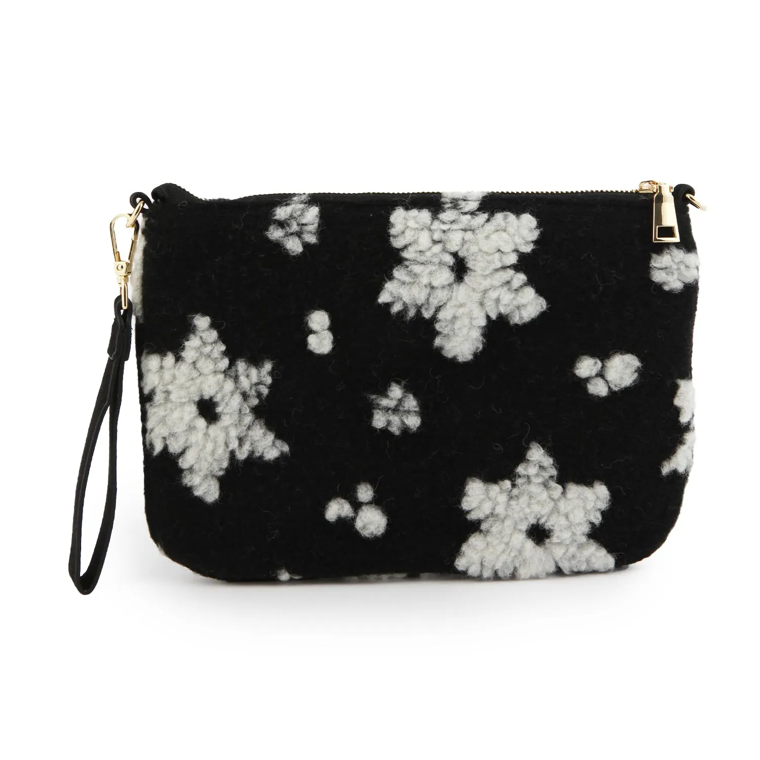 Mc2 Saint Barth Black And White Parisienne Snow Flakes Handbag