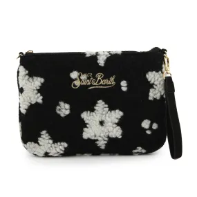 Mc2 Saint Barth Black And White Parisienne Snow Flakes Handbag