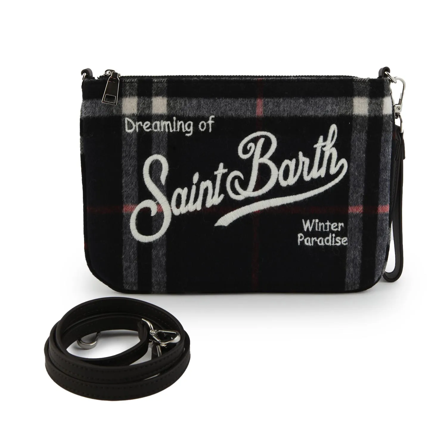 Mc2 Saint Barth Navy Blue Parisienne Tartan Big Handbag