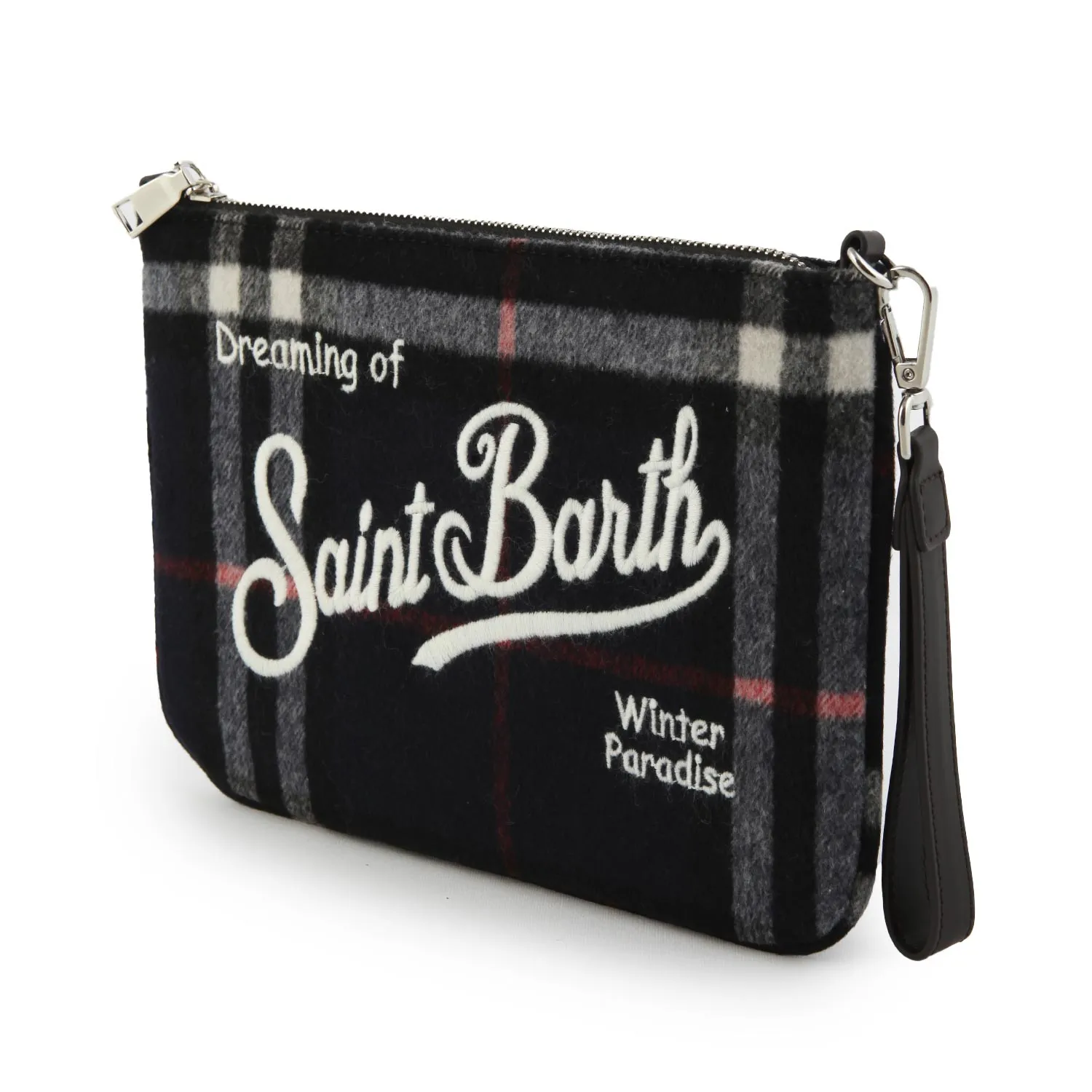 Mc2 Saint Barth Navy Blue Parisienne Tartan Big Handbag