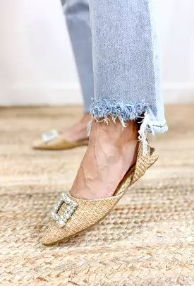 Meryl Raffia Flats