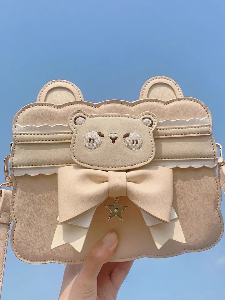 Milk tea bear crossbody bag