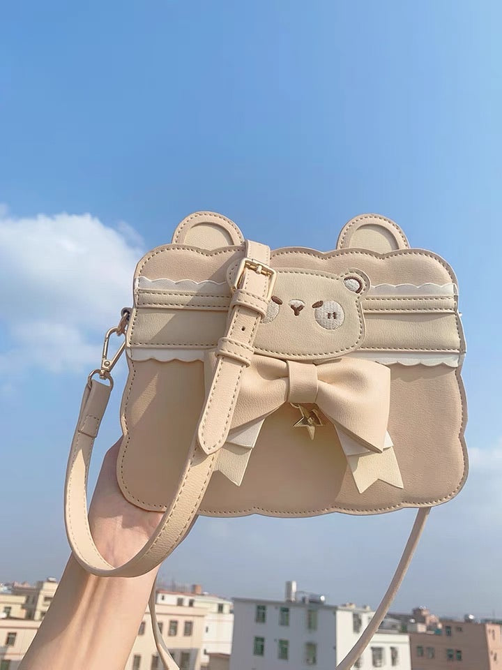 Milk tea bear crossbody bag