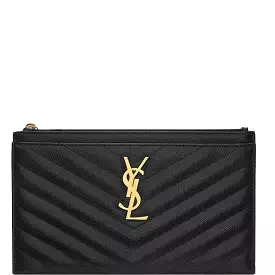 Monogram Bill Pouch, Black/Gold