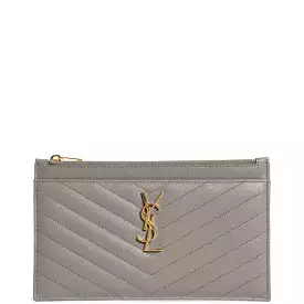 Monogram Bill Pouch, Fog/Gold