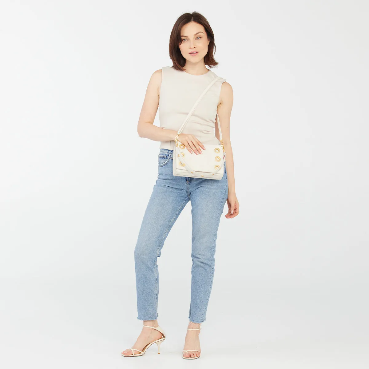 Montana Clutch | Calla Lily White/Brushed Gold | Sml