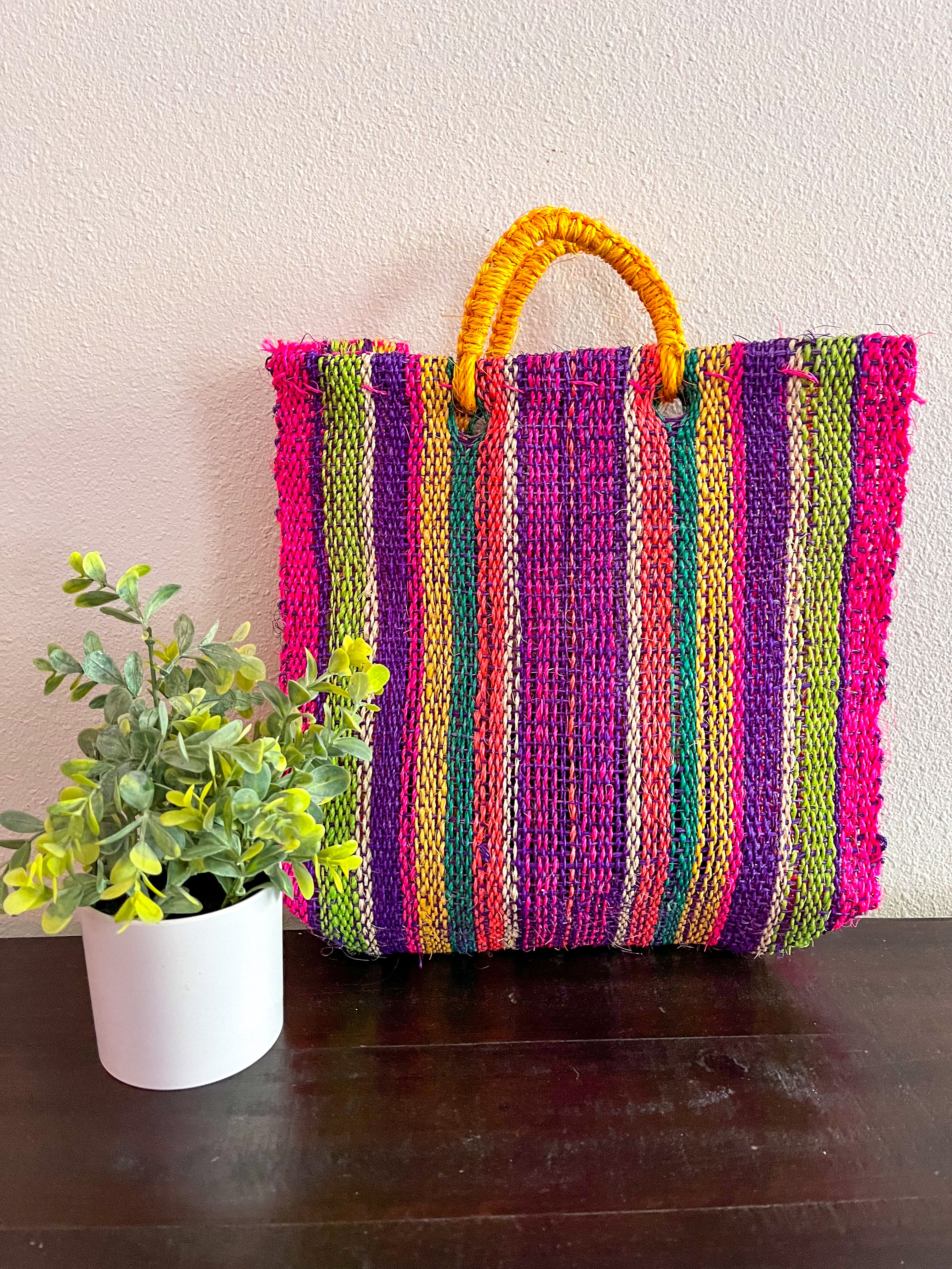 Multicolor Yute tote