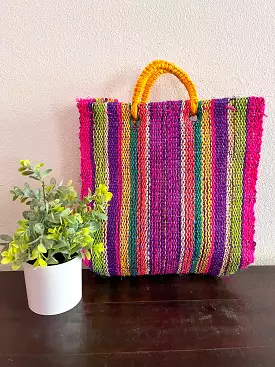 Multicolor Yute tote