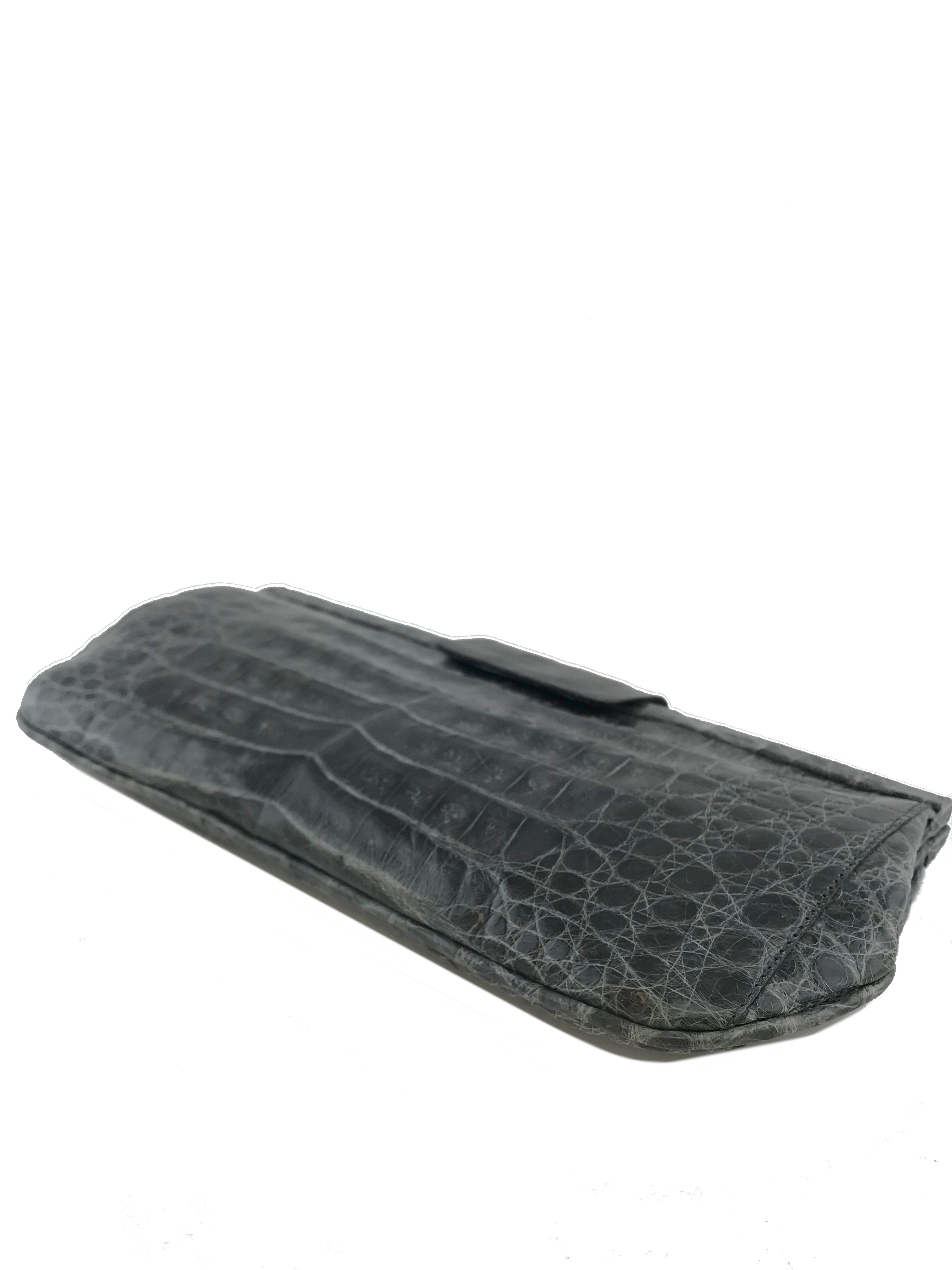 Nancy Gonzalez Shiny Frame Crocodile Clutch