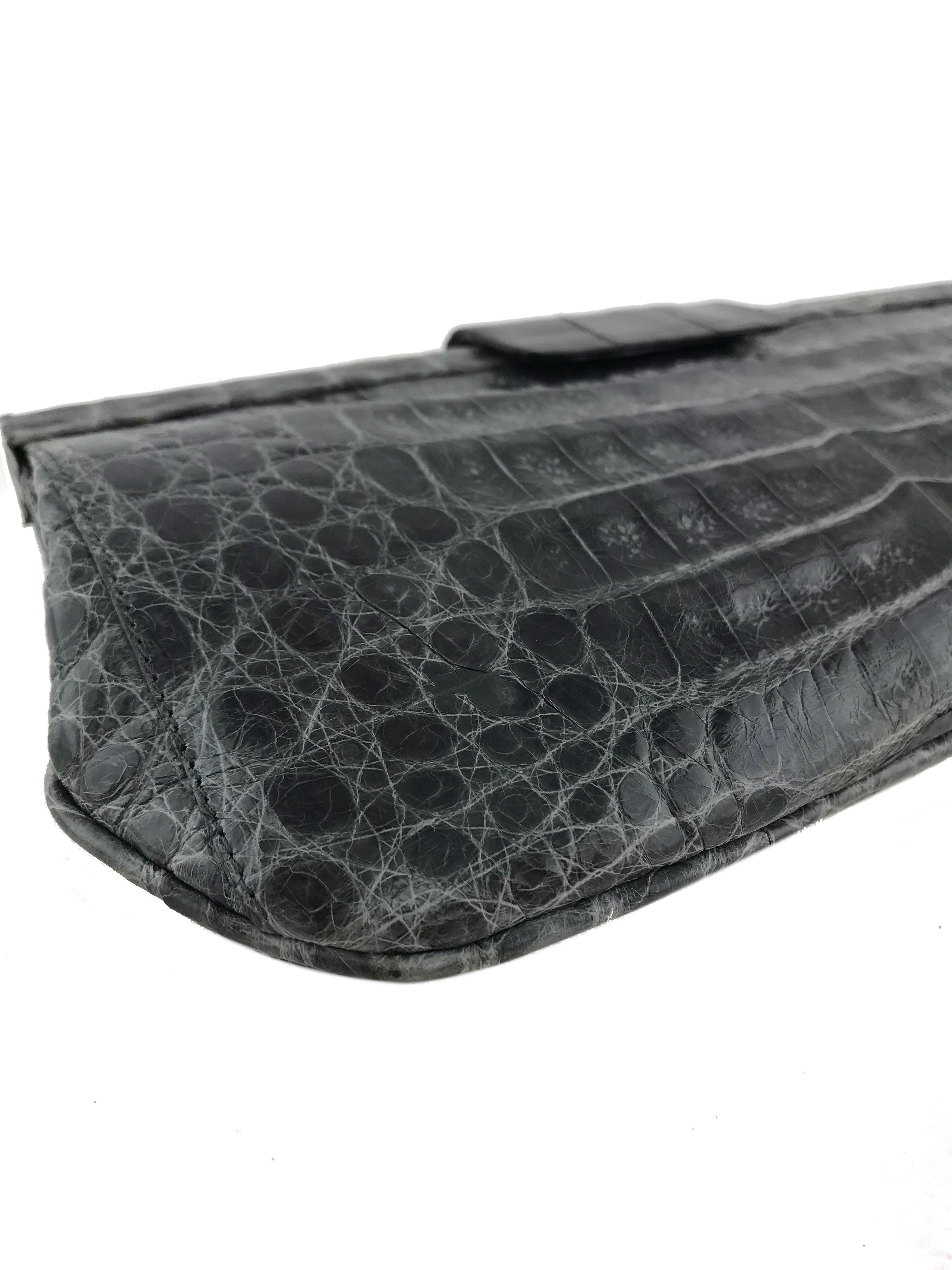 Nancy Gonzalez Shiny Frame Crocodile Clutch